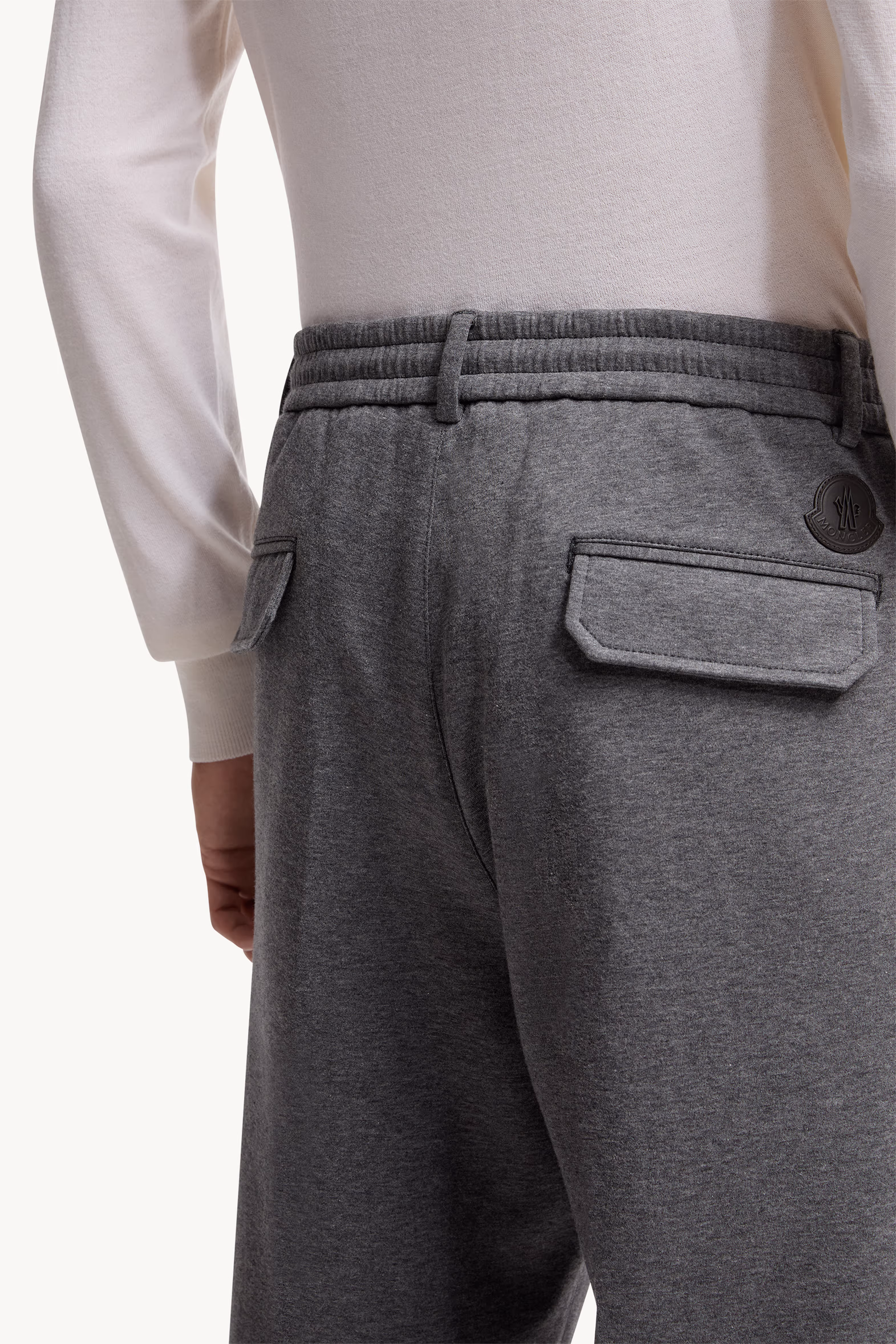 Cotton Blend Tailored Pants Men Grey Moncler 7